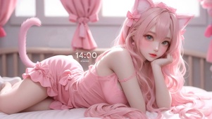 可爱猫咪女孩