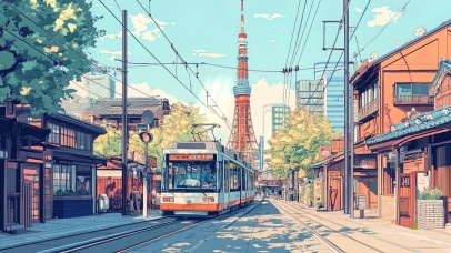 夏日晴天里的阳光街道