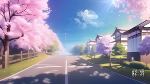 樱花街道树荫