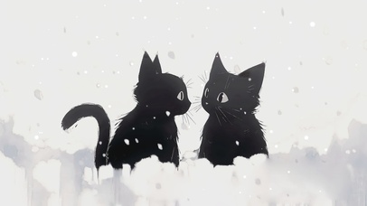 雪地上的小猫咪