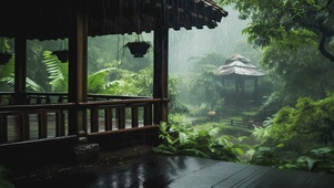园林观雨