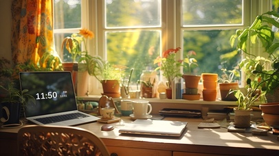 阳光绿植温馨书房