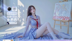 清纯蓝色系美女