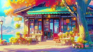 秋天的花店