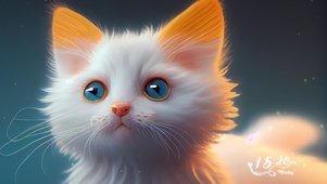 可爱白色小橘猫