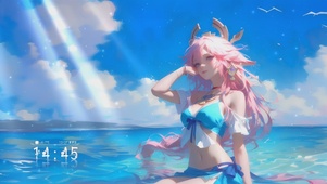 海边泳装女孩