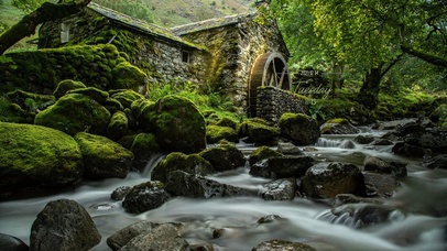 森林水车房子