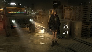4k 炫酷夜晚都市战车少女