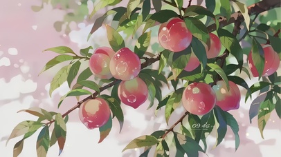 清新护眼水蜜桃桌面