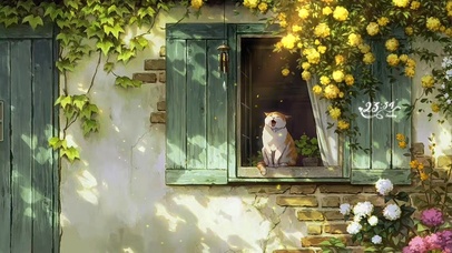 4K 秋季窗户上猫猫