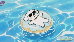 卡通小狗晒太阳
