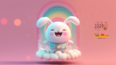 开怀大笑的彩虹兔