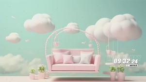 3D简约壁纸摇篮