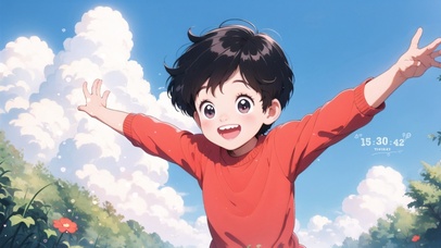 拥抱幸福男孩（可做情侣桌面）