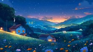 夜间荧光小屋