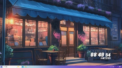 护眼夜景花店桌面主题