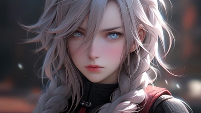 酷酷麻花辫美女