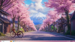 樱花街道雪山
