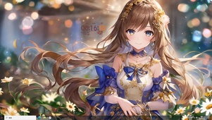 4k金发蓝衣可爱美少女