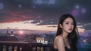 夕阳美女