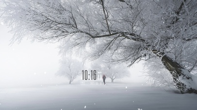 4K唯美雪天雾凇