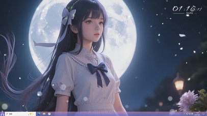 月光下的美少女