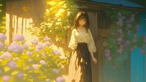 4K 花门前的女孩