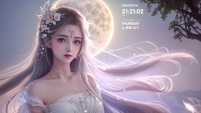 4K唯美月下女神