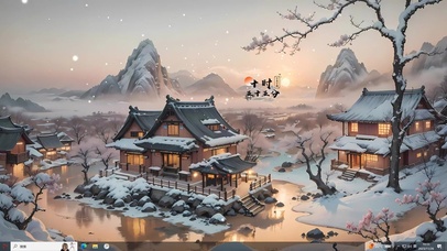 4k浪漫雪景小镇