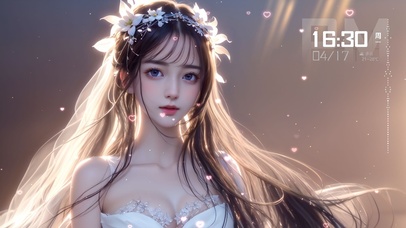 浪漫粉色爱心女孩