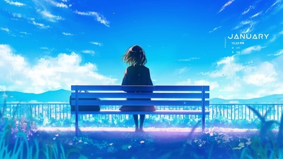 唯美城市风景少女