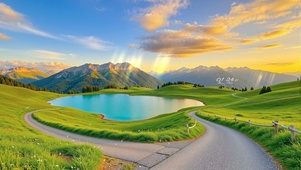 护眼山顶湖泊