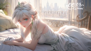 床上少女