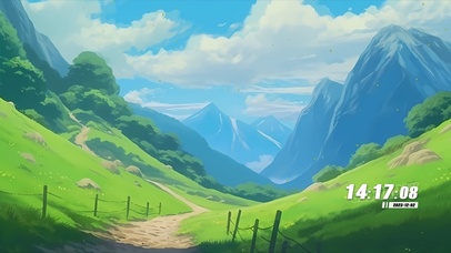 护眼蓝天白云青山