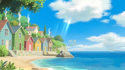 海边彩色小屋 治愈