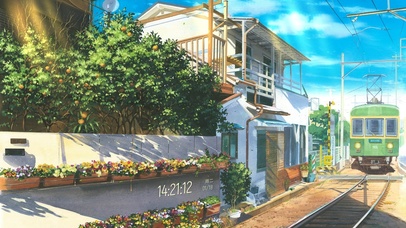 唯美日系轨道列车