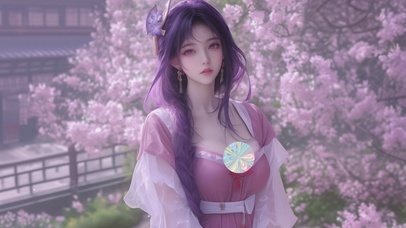 眨眼动态-古风汉服女孩