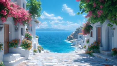 繁花缀径海韵悠悠