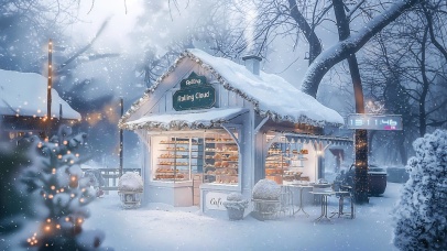 雪景甜品店