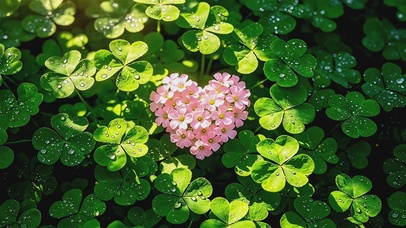 护眼幸运之心花丛