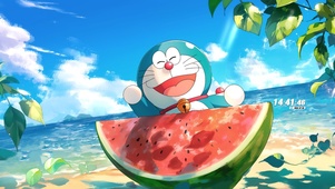 海边西瓜哆啦A梦