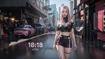 赛博朋克风时尚少女