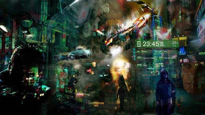 赛博朋克炫酷城市街道