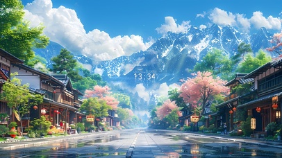 雪山樱花小镇	