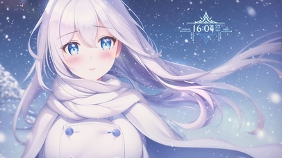 唯美风雪中少女