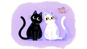 简约情侣猫咪