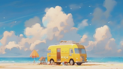 海边沙滩小巴士2