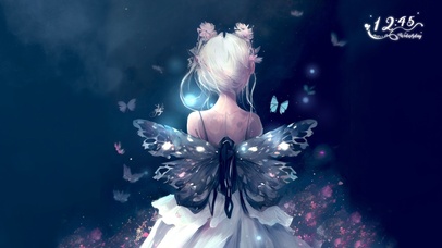 黑晶蝶女孩背影