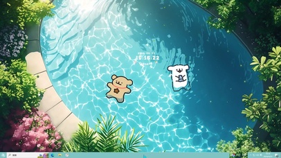 线条狗夏日泳池主题