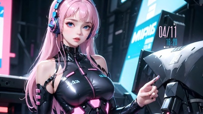 4k可爱科技女孩